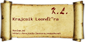 Krajcsik Leonóra névjegykártya